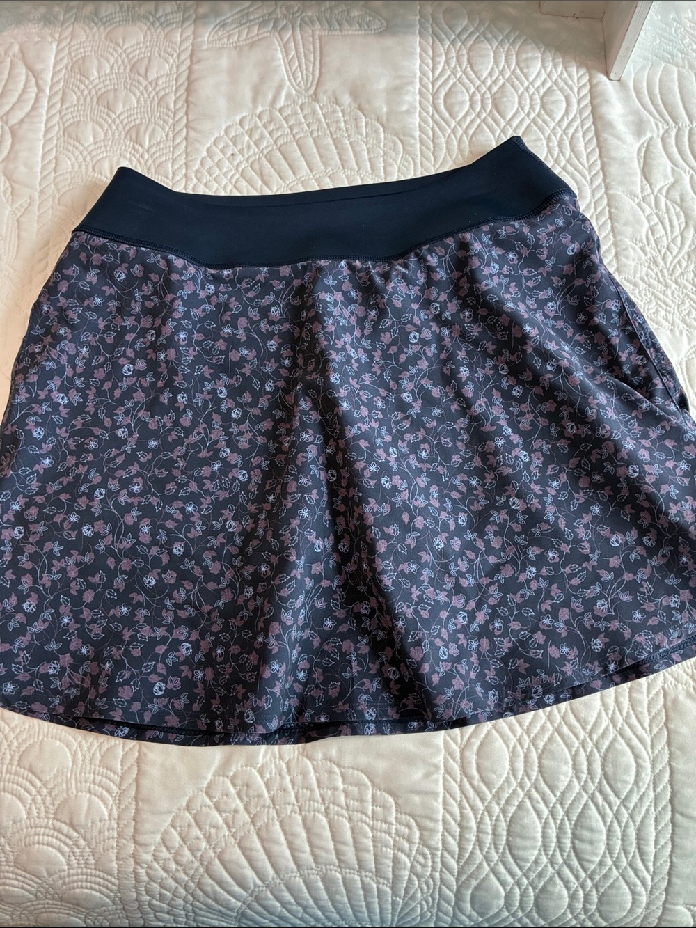 PUMA Love Golf Black Floral A-Line Skort